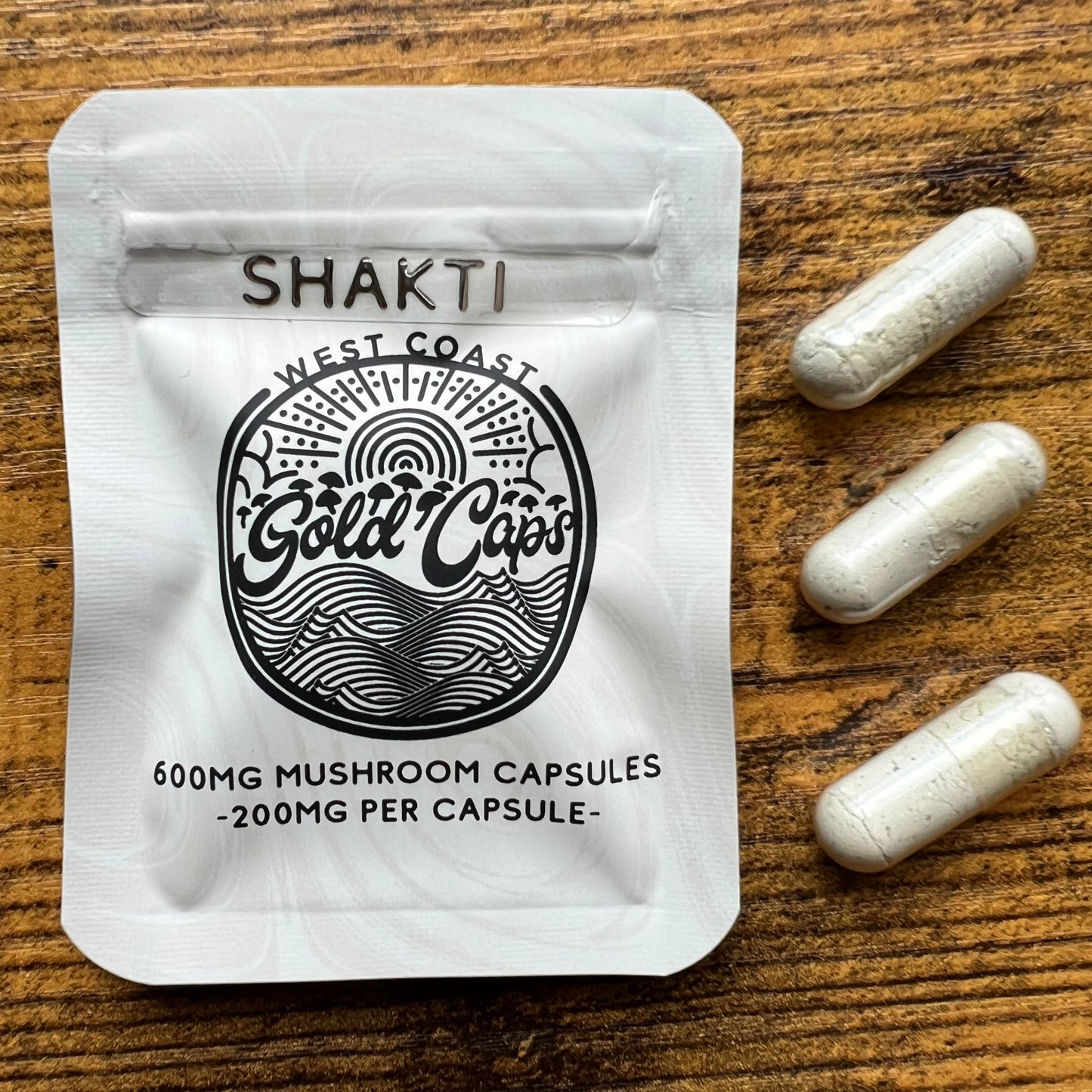 West Coast Gold Caps 600mg Mushroom Capsules